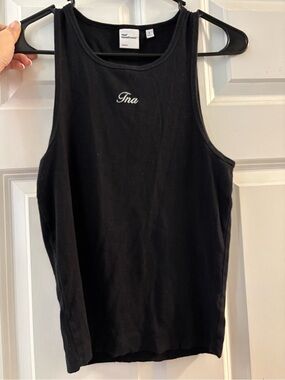 TNA Black Ribbed Crewneck Tank